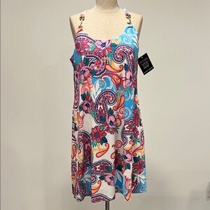 Boston Proper Multicolor Paisley Swim Cover-Up